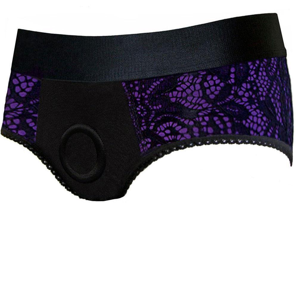 Rodeoh Panty Harness - Black & Purple