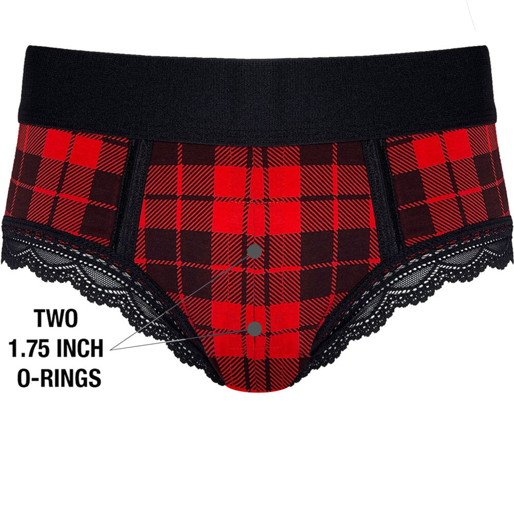 Duo Panty Harness - Red Plaid