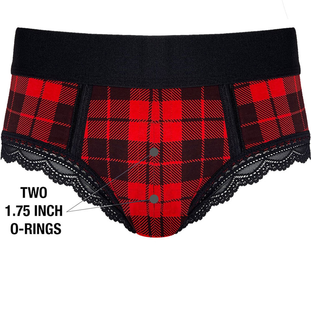 Rodeoh Duo Panty Harness - Red Plaid