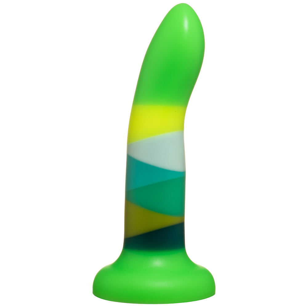 Rodeoh 6" Ribbon Striped Silicone Dildo - Green