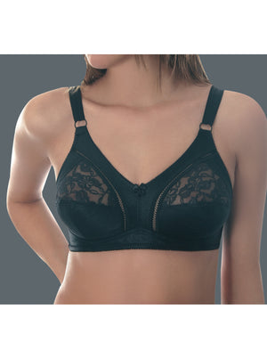 Sassa No-wire Vintage Inspired Bra - Black