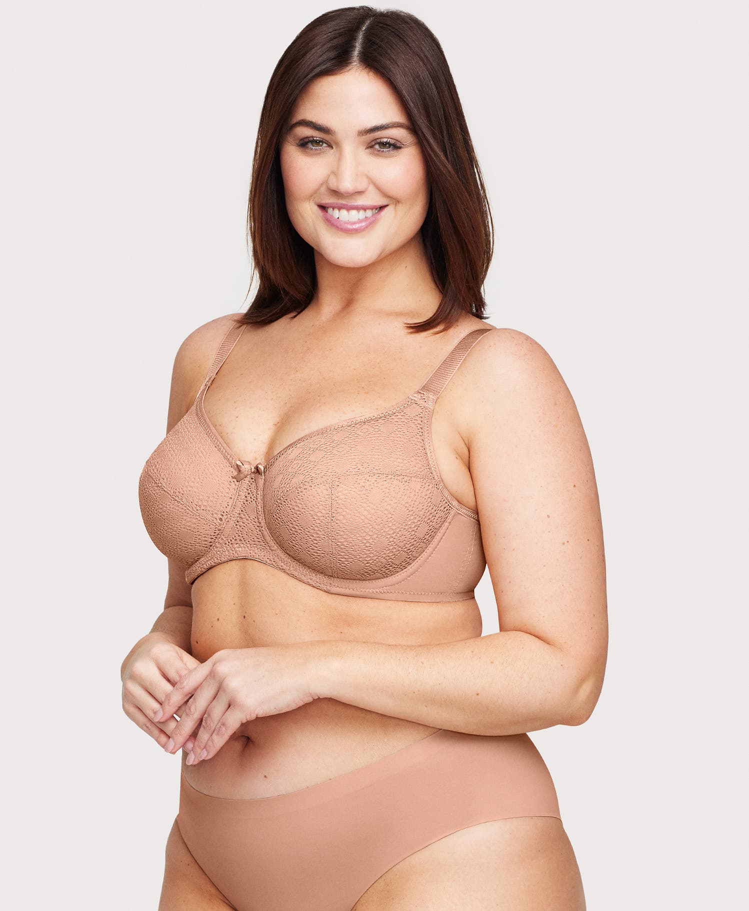 Glamorise Lace Comfort Wonderwire Bra - Cappuccino