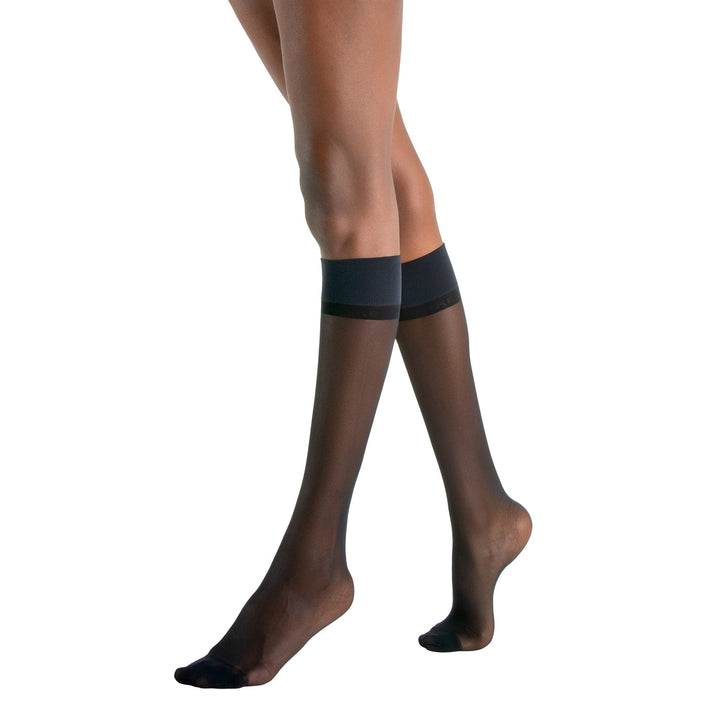 Falke Bright Silk 15 Knee Highs -  Black