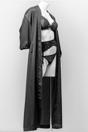 Beltza Black Kimono Robe