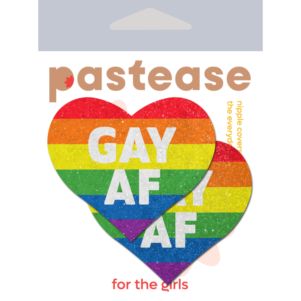 Pastease Rainbow GAY AF Heart Nipple Pasties