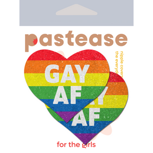 Pastease Rainbow GAY AF Heart Nipple Pasties