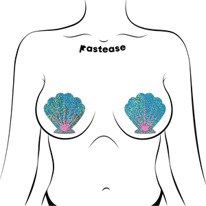 Pastease Turquoise Mermaid Sea Shell Nipple Pasties