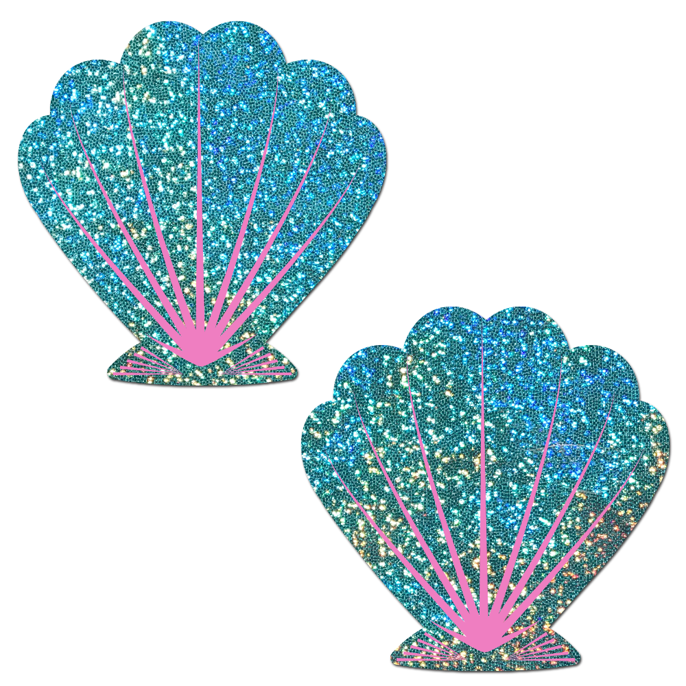 Pastease Turquoise Mermaid Sea Shell Nipple Pasties
